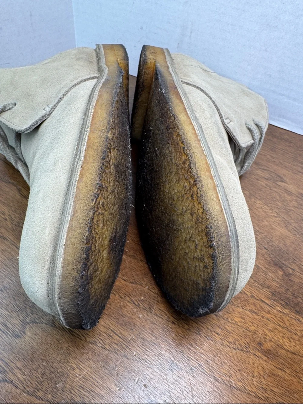 Lands End Mens Classic Suede Tan Chukka Easy-on Ankle Boots, sz 8